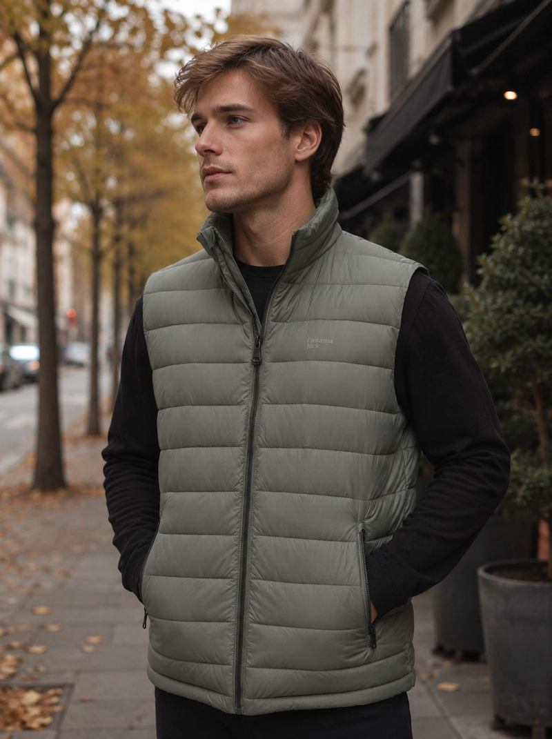 PARKA HOMBRE SIN MANGA LIVIANA ACOLCHADA PANAMA JACK - L974 | VERDE - 1