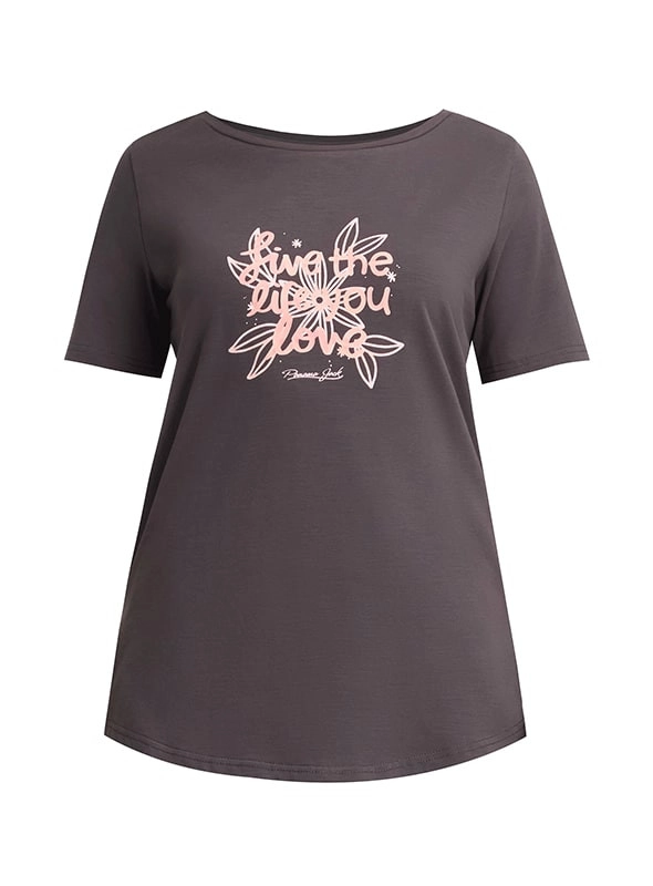 POLERA MUJER ESTAMPADO ALGODON PANAMA JACK - K842 | GRIS - 7