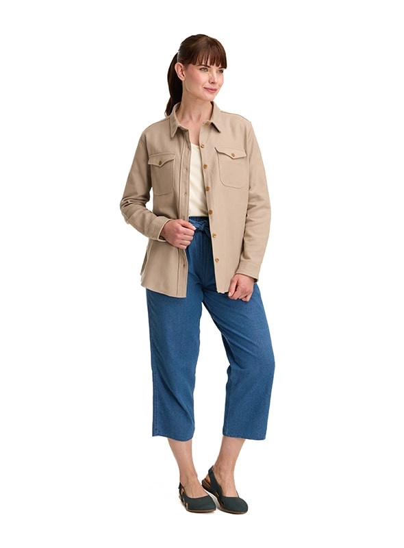 SOBRE CAMISA MUJER OVERSHIRT CASUAL PANAMA JACK - K846 | BEIGE - 5