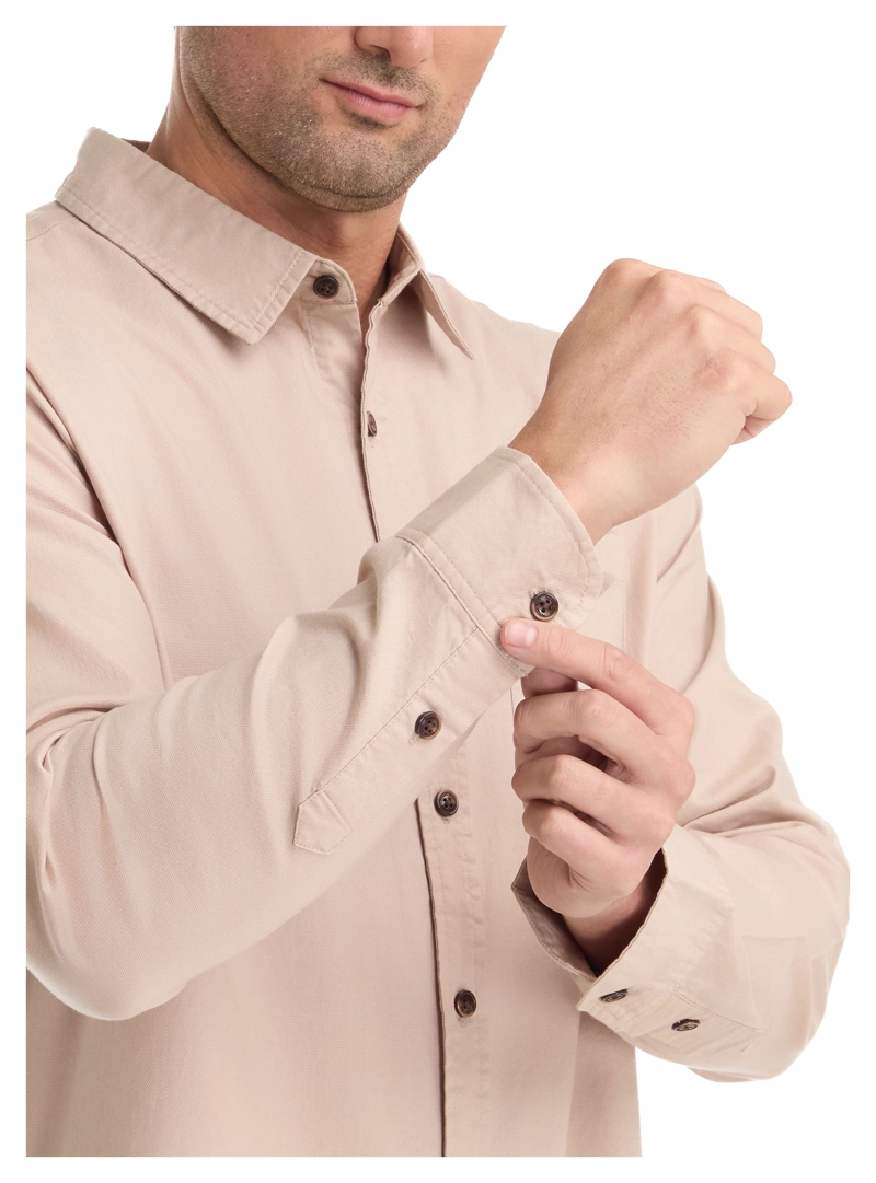 CAMISA CASUAL HOMBRE MANGA LARGA PANAMA JACK - K867 | BEIGE - 4