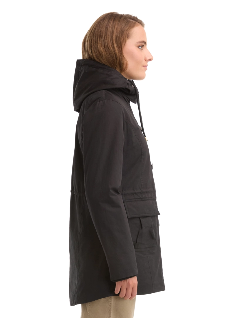 CHAQUETA MUJER TWILL POLAR CON GORRO PANAMA JACK - L983 | NEGRO - 4