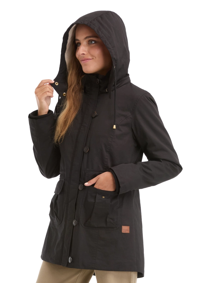 CHAQUETA MUJER TWILL POLAR CON GORRO PANAMA JACK - L983 | NEGRO - 5