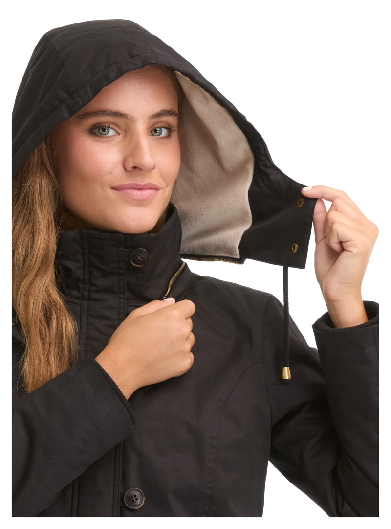 CHAQUETA MUJER TWILL POLAR CON GORRO PANAMA JACK - L983 | NEGRO - 6