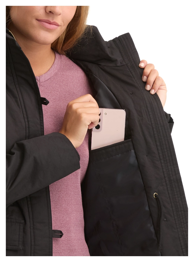 CHAQUETA MUJER TWILL POLAR CON GORRO PANAMA JACK - L983 | NEGRO - 7