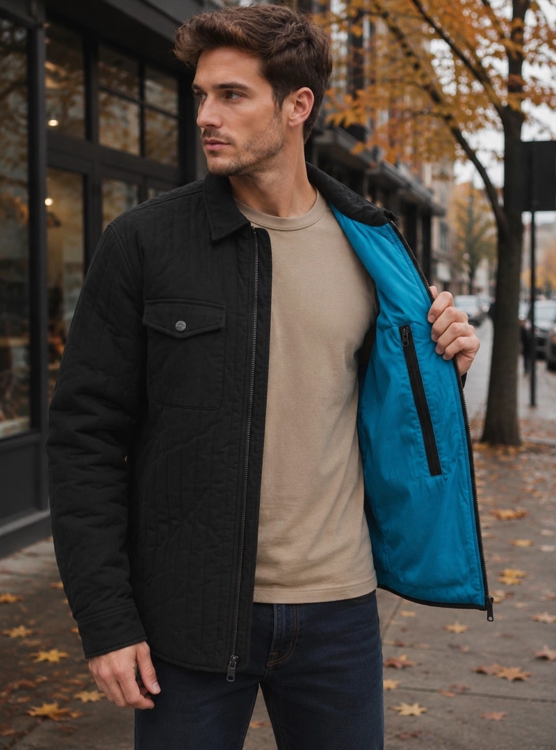 CHAQUETA HOMBRE TWILL ALGODON ACOLCHADA PANAMA JACK - L973 | NEGRO - 1