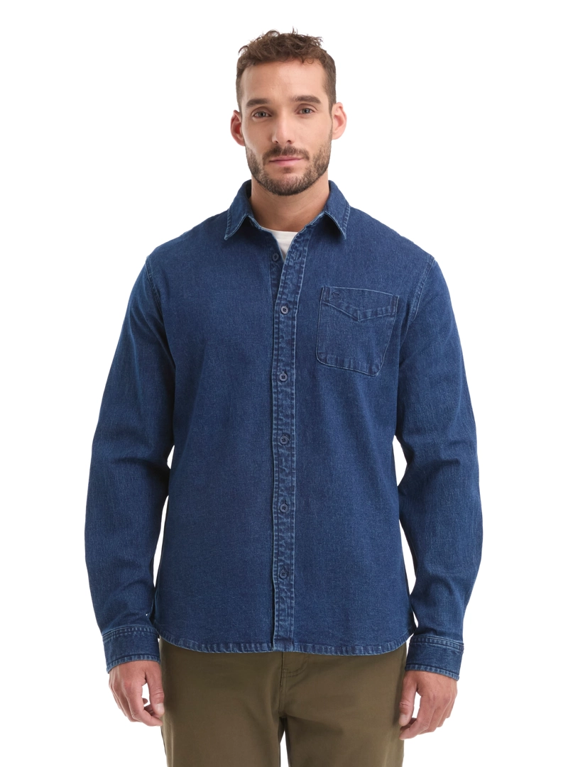 CAMISA HOMBRE DENIM MANGA LARGA CASUAL PANAMA JACK - L965 | AZUL - 1