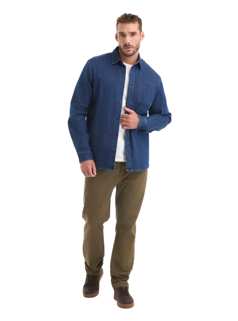 CAMISA HOMBRE DENIM MANGA LARGA CASUAL PANAMA JACK - L965 | AZUL - 6