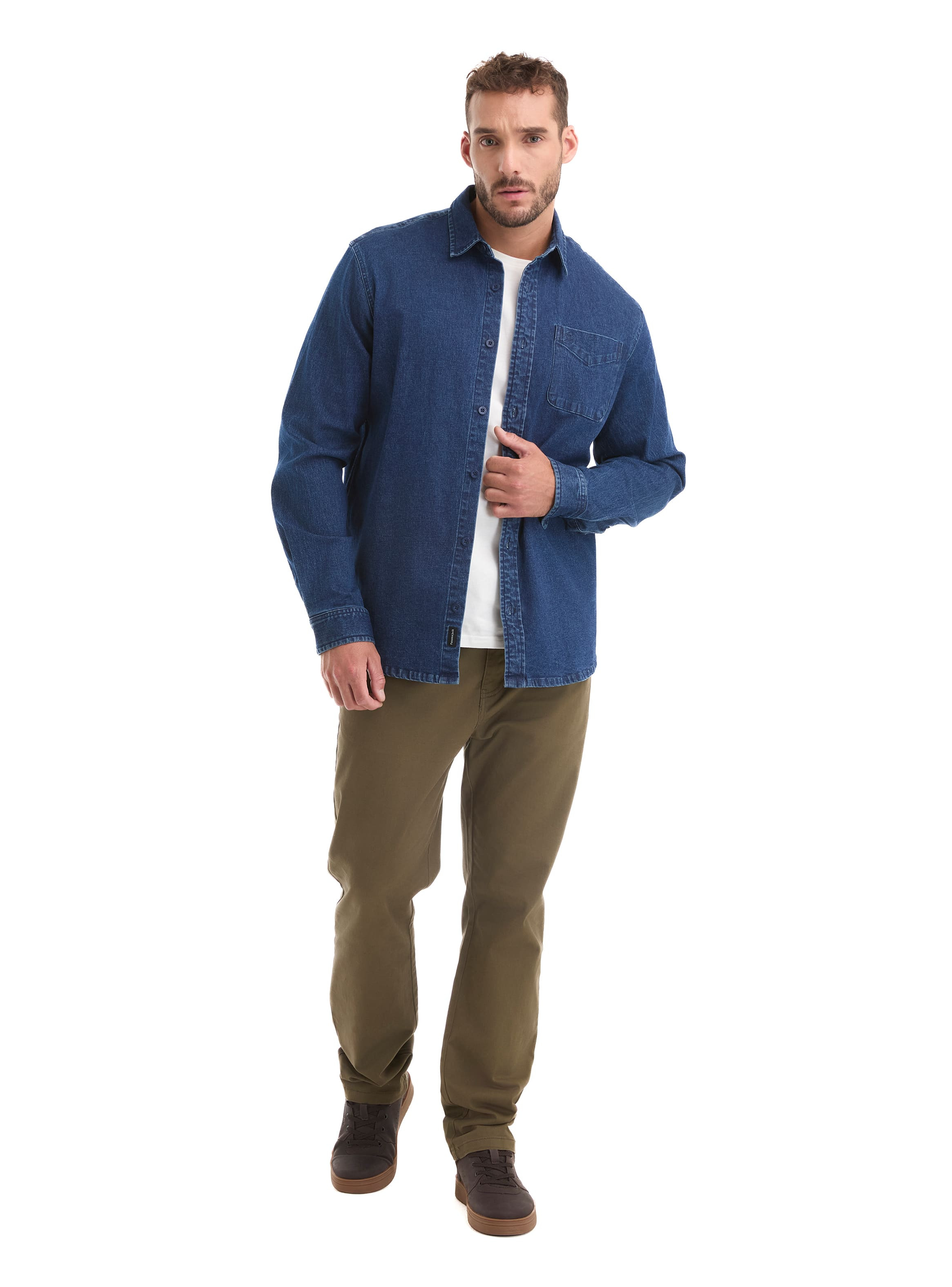 CAMISA HOMBRE DENIM MANGA LARGA CASUAL PANAMA JACK - L965 | AZUL - 6