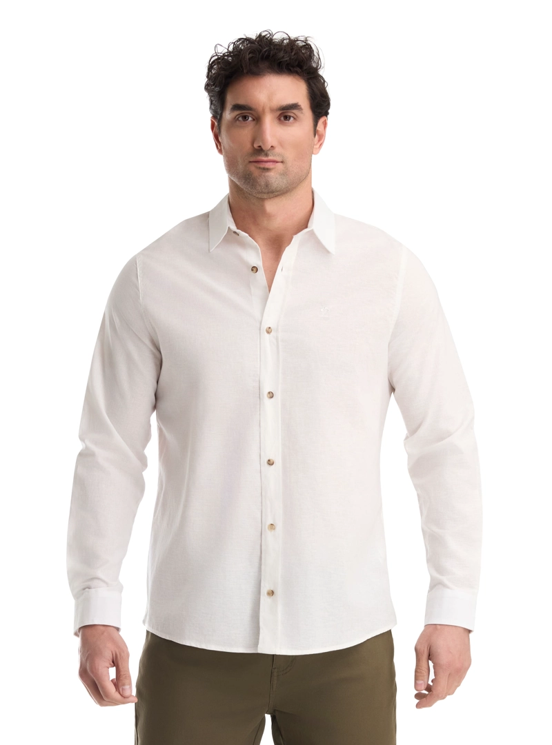 CAMISA HOMBRE TIPO LINO PANAMA JACK - K868 | BLANCO - 3