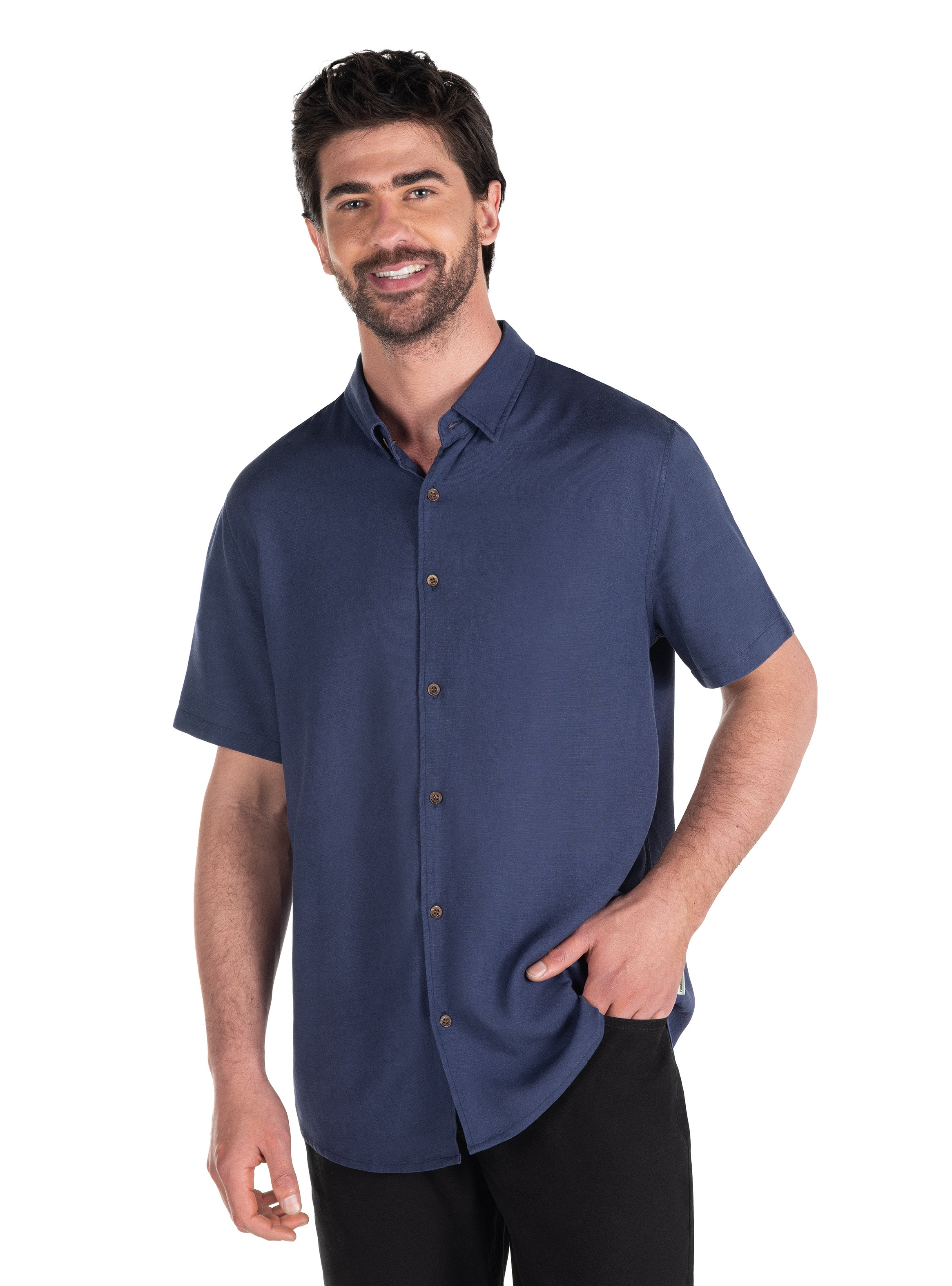 CAMISA LINO ALGODON HOMBRE PANAMA JACK - PJH004M | AZUL - 2