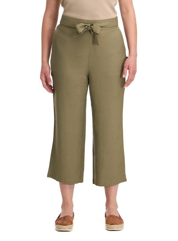 PANTALON LINO PALAZZO MUJER PANAMA JACK - K847 | VERDE - 4