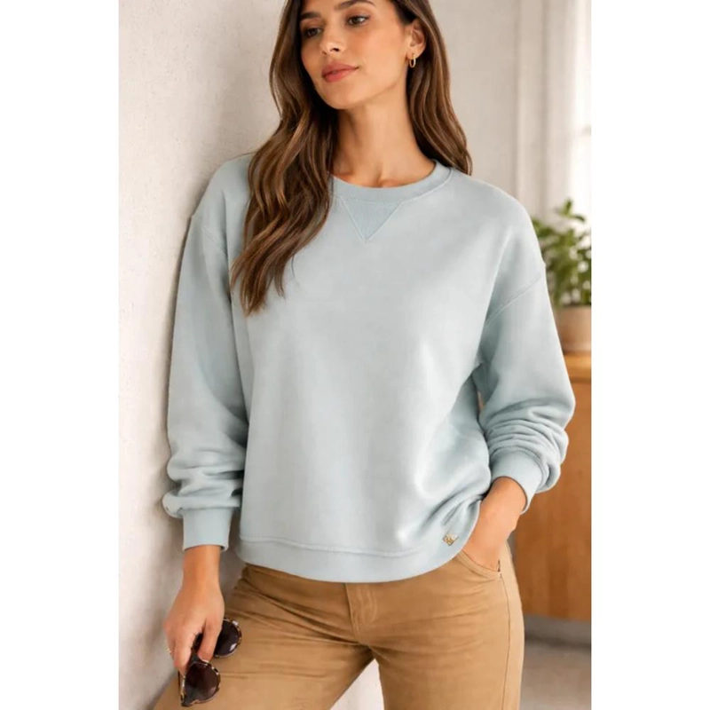 POLERON MUJER ALGODON PANAMA JACK - J912 | CELESTE - 8