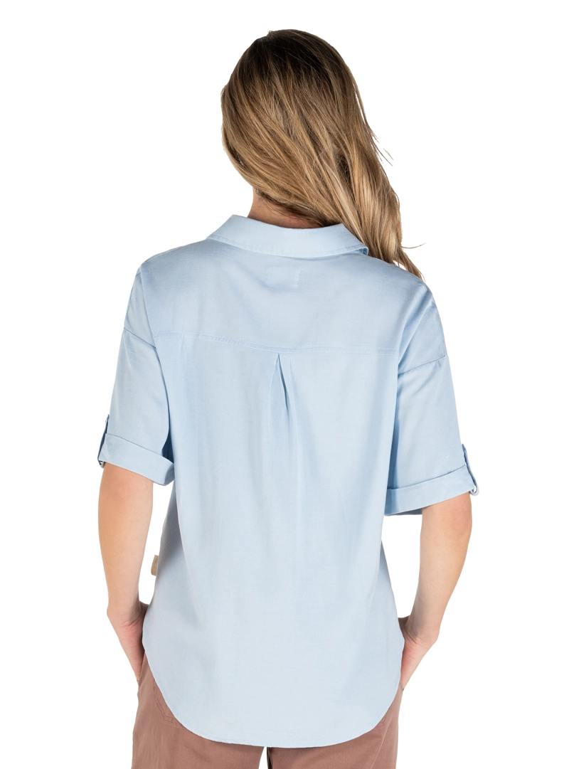 CAMISA LINO MUJER PANAMA JACK - PJM003M | CELESTE - 2
