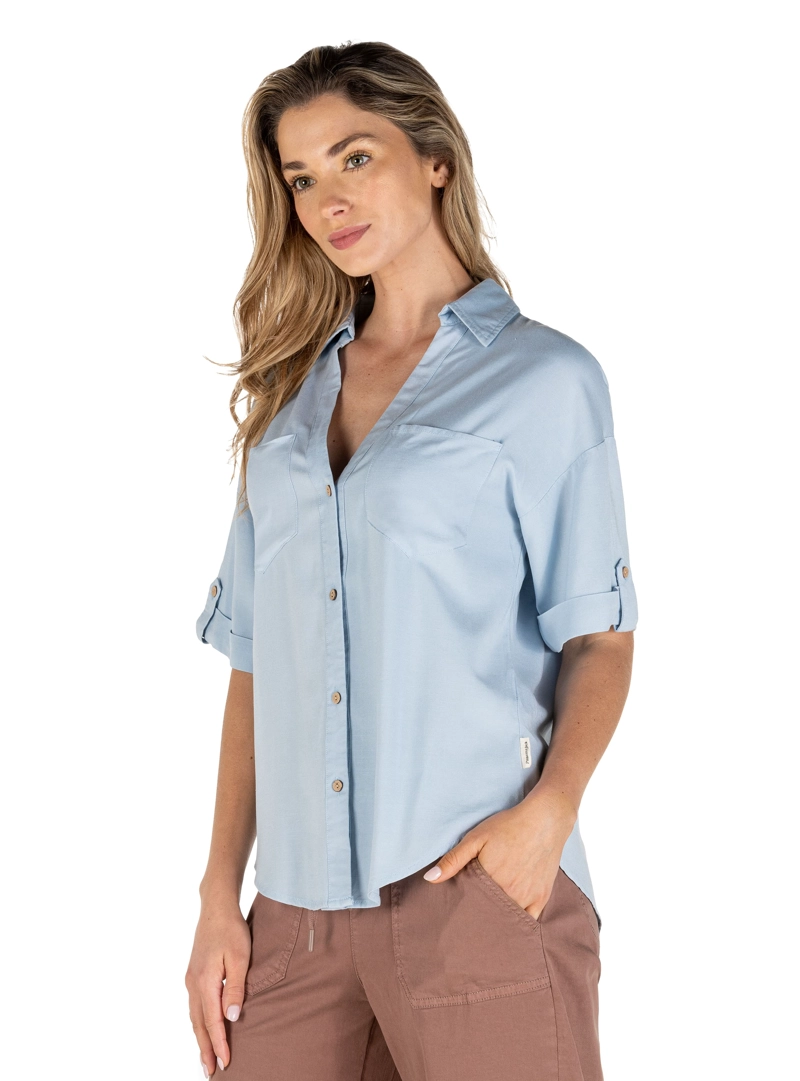 CAMISA LINO MUJER PANAMA JACK - PJM003M | CELESTE - 4