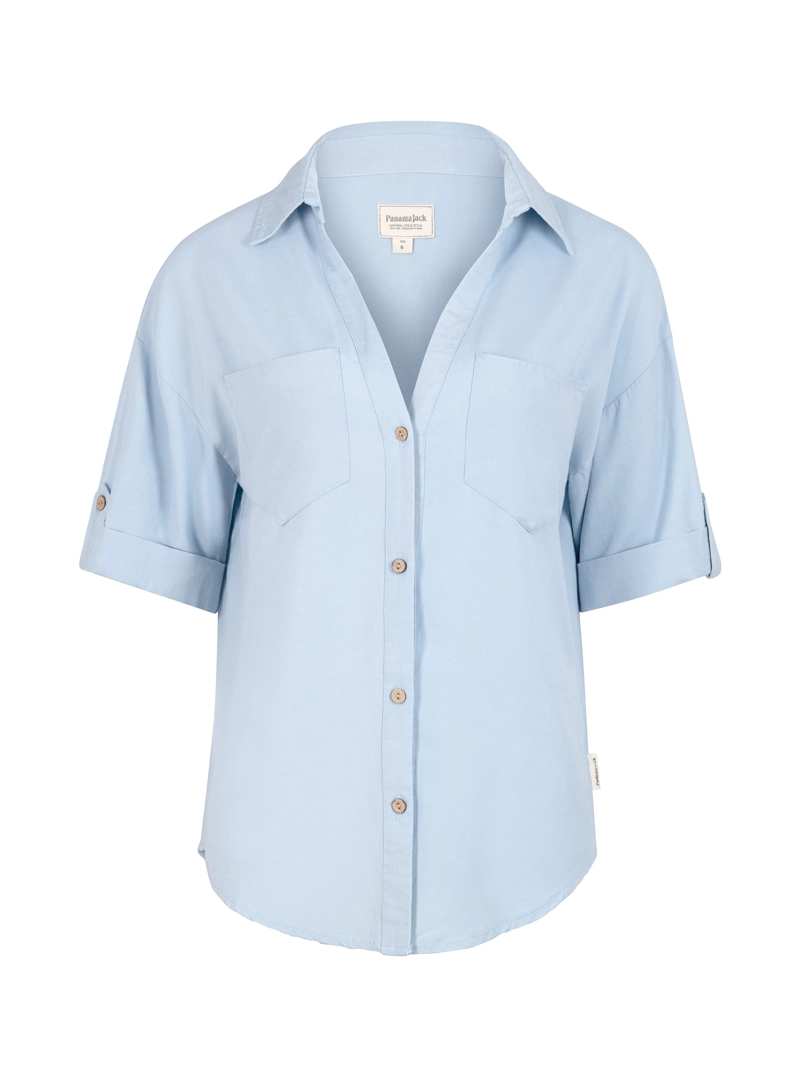 CAMISA LINO MUJER PANAMA JACK - PJM003M | CELESTE - 6