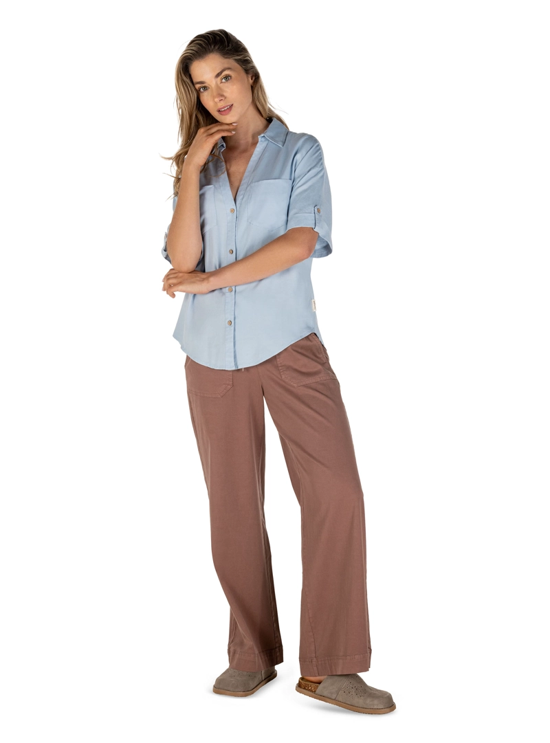 CAMISA LINO MUJER PANAMA JACK - PJM003M | CELESTE - 7