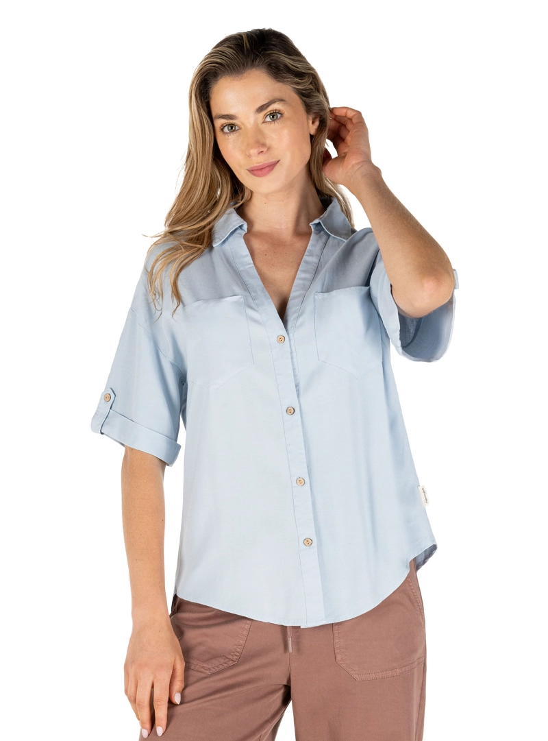 CAMISA LINO MUJER PANAMA JACK - PJM003M | CELESTE - 8