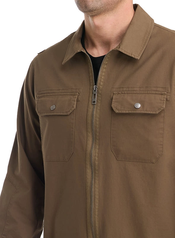 CHAQUETA HOMBRE SOBRE CAMISA DOBLE ZIPPER PANAMA JACK - K872 | MARRON - 6