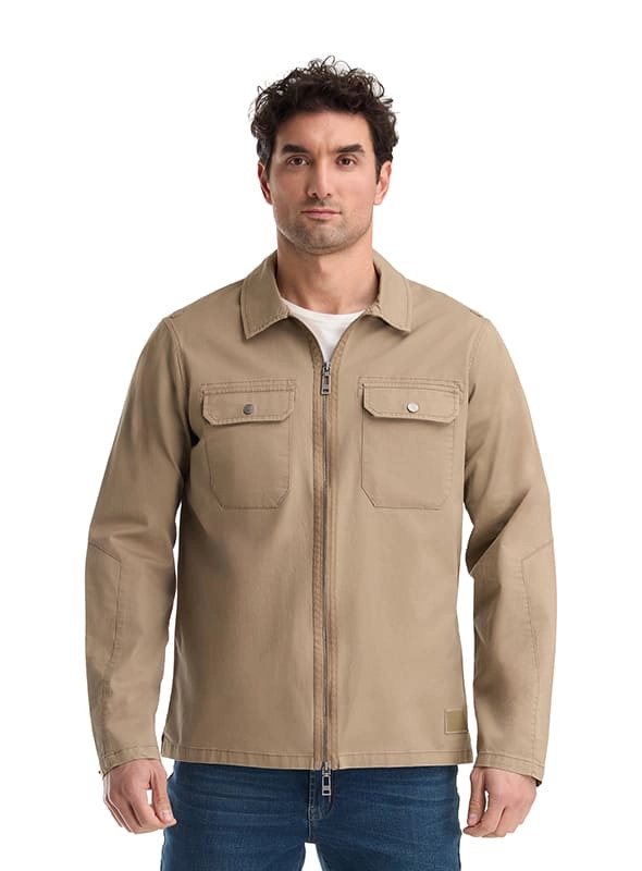 CHAQUETA HOMBRE SOBRE CAMISA DOBLE ZIPPER PANAMA JACK - K872 | MARRON - 9