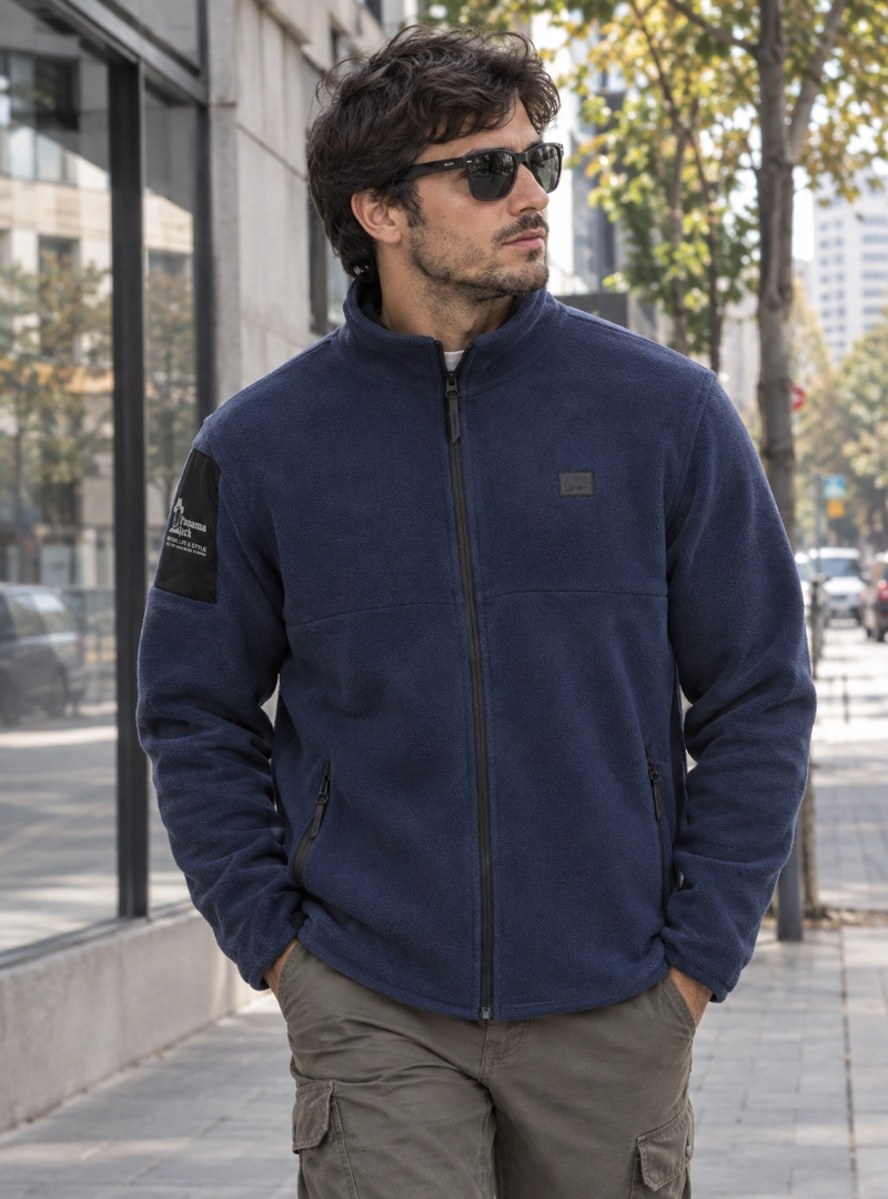 POLERON HOMBRE POLAR FLEECE FULL ZIPPER PANAMA JACK - L968 | AZUL - 1