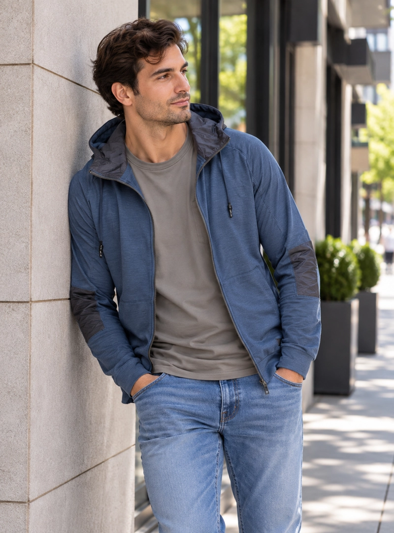 POLERON HOMBRE DELGADO PANAMA JACK - I964 | AZUL - 1