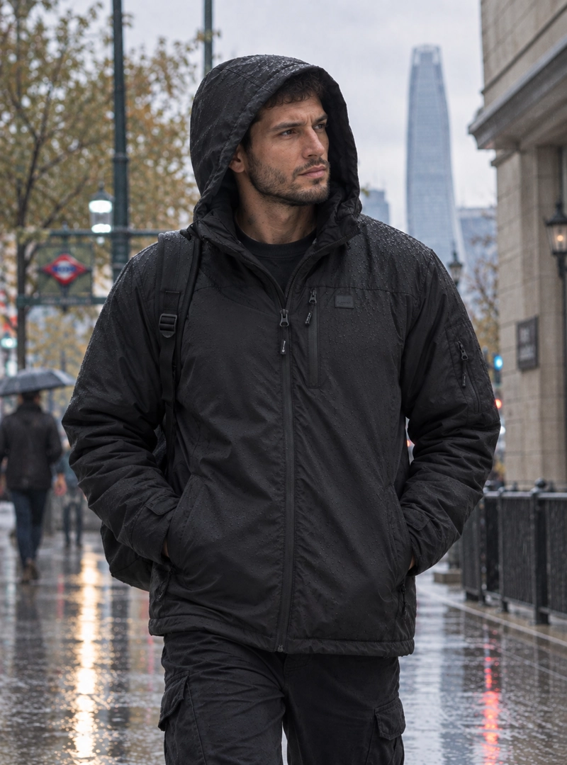 PARKA HOMBRE IMPERMEABLE OUTDOOR PANAMA JACK - L975 | NEGRO - 1