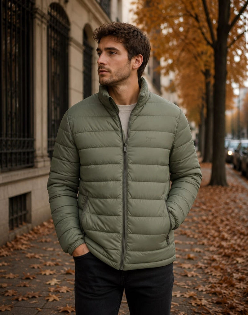 PARKA HOMBRE ACOLCHADA LIVIANA PANAMA JACK - L976 | VERDE - 1