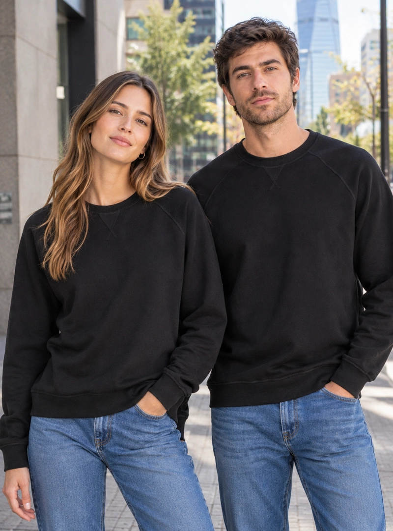 POLERON UNISEX ALGODON PANAMA JACK - PJH006M | NEGRO - 1