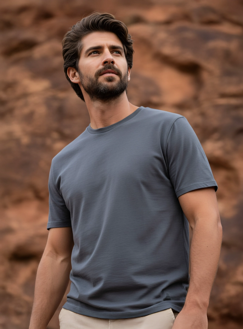 POLERA HOMBRE ALGODON PANAMA JACK - PJH001M | GRIS - 1