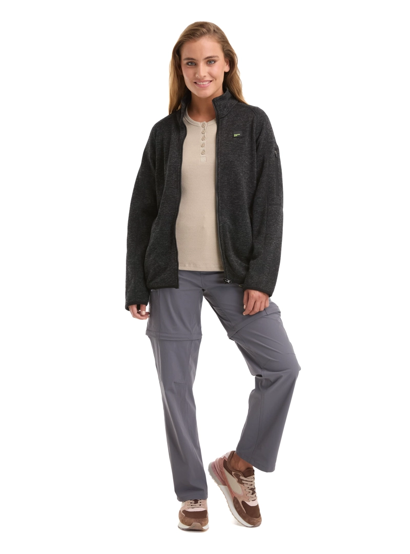 POLERON MUJER TEJIDO POLAR JASPEADO CIERRE PANAMA JACK - L990 | NEGRO - 2