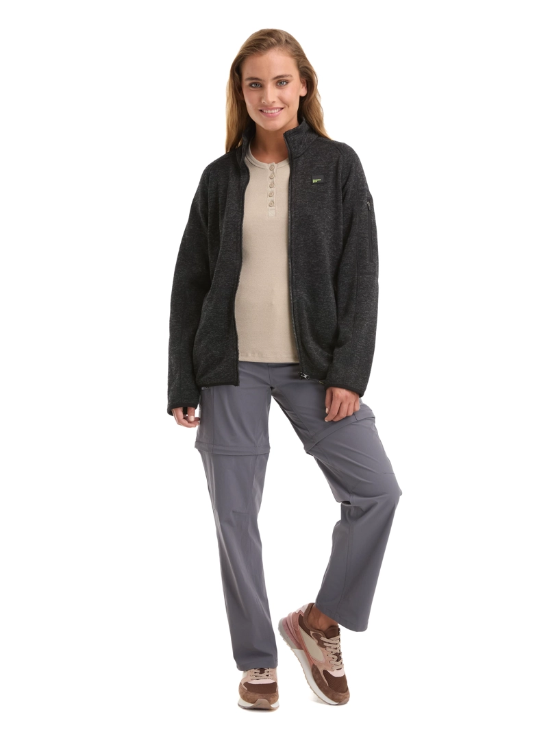 POLERON MUJER TEJIDO POLAR JASPEADO CIERRE PANAMA JACK - L990 | NEGRO - 2