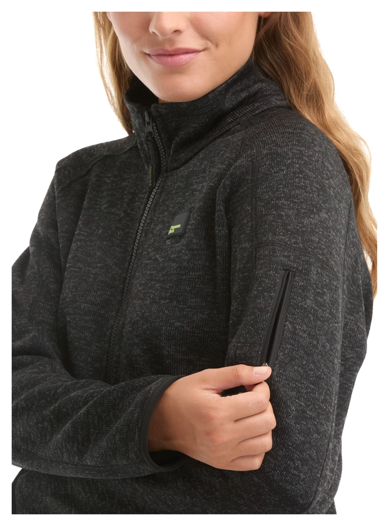 POLERON MUJER TEJIDO POLAR JASPEADO CIERRE PANAMA JACK - L990 | NEGRO - 9