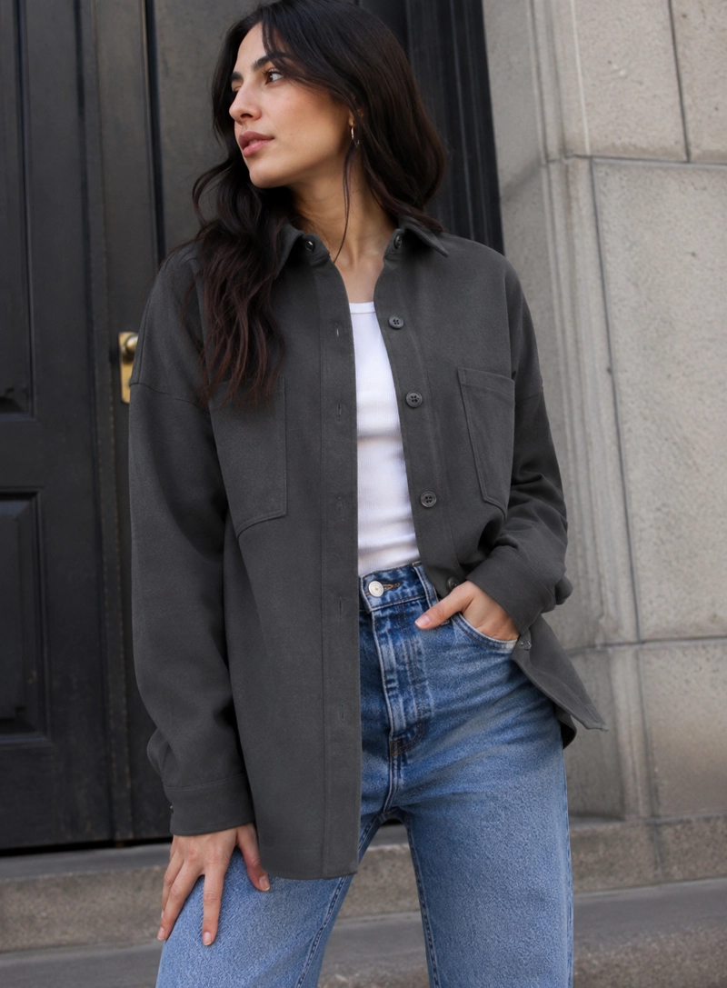 SOBRE CAMISA MUJER OVERSHIRT CASUAL PANAMA JACK - K845 | GRIS - 1