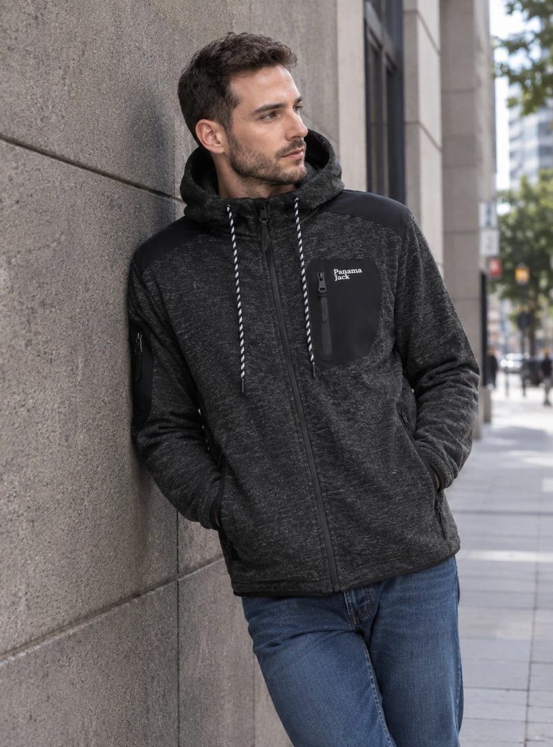 POLERON HOMBRE TEJIDO POLAR PANAMA JACK - L967 | NEGRO - 1