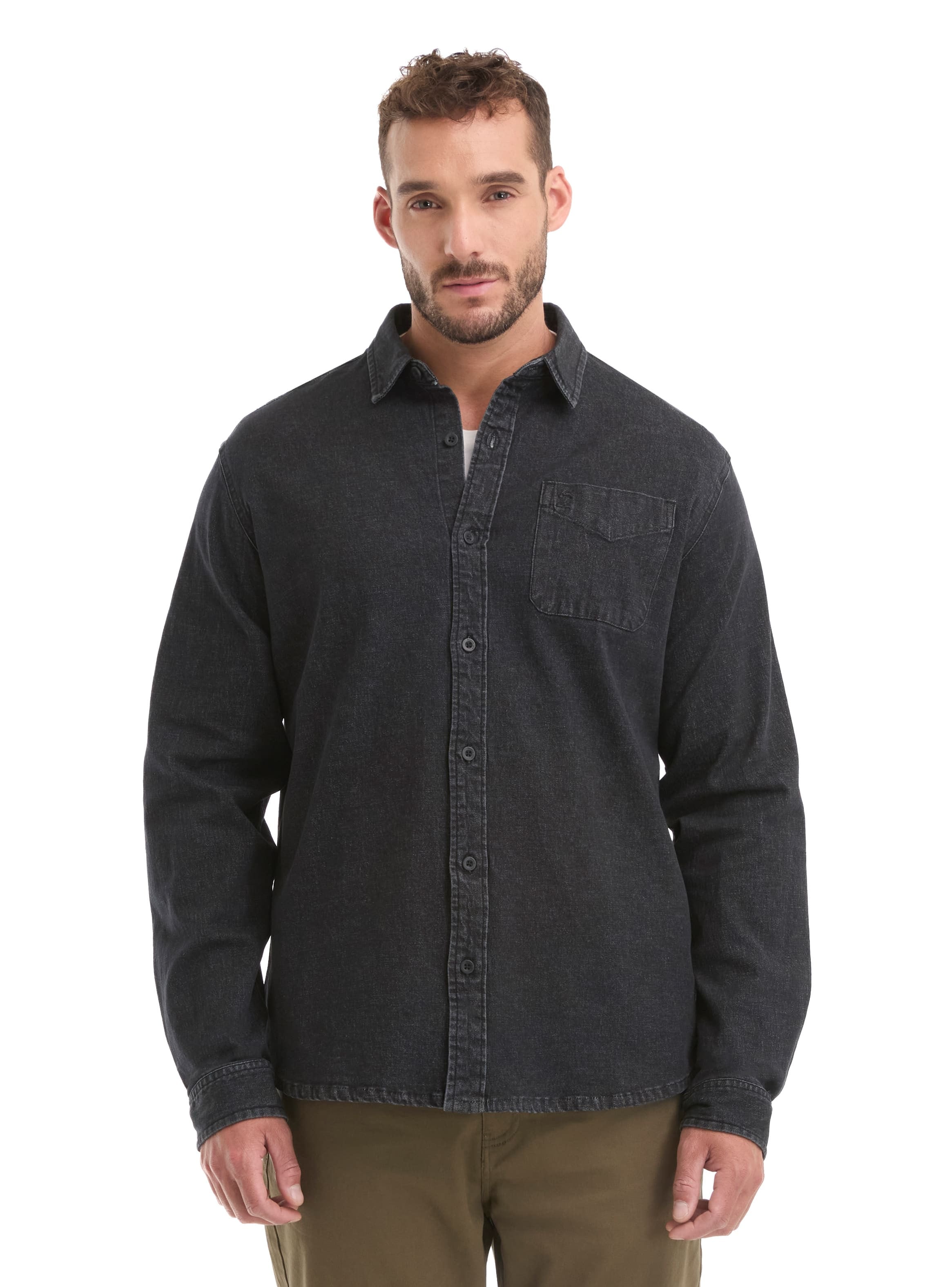CAMISA HOMBRE DENIM MANGA LARGA CASUAL PANAMA JACK - L965 | NEGRO - 1