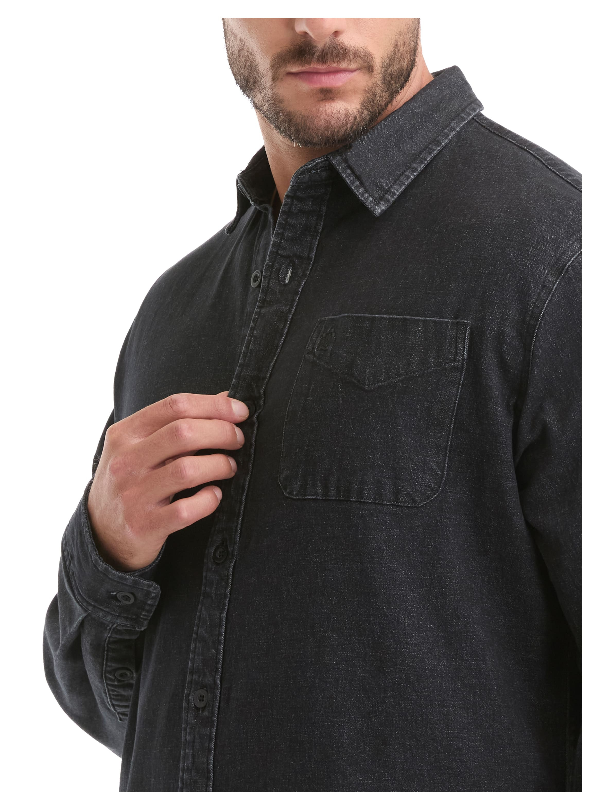 CAMISA HOMBRE DENIM MANGA LARGA CASUAL PANAMA JACK - L965 | NEGRO - 5
