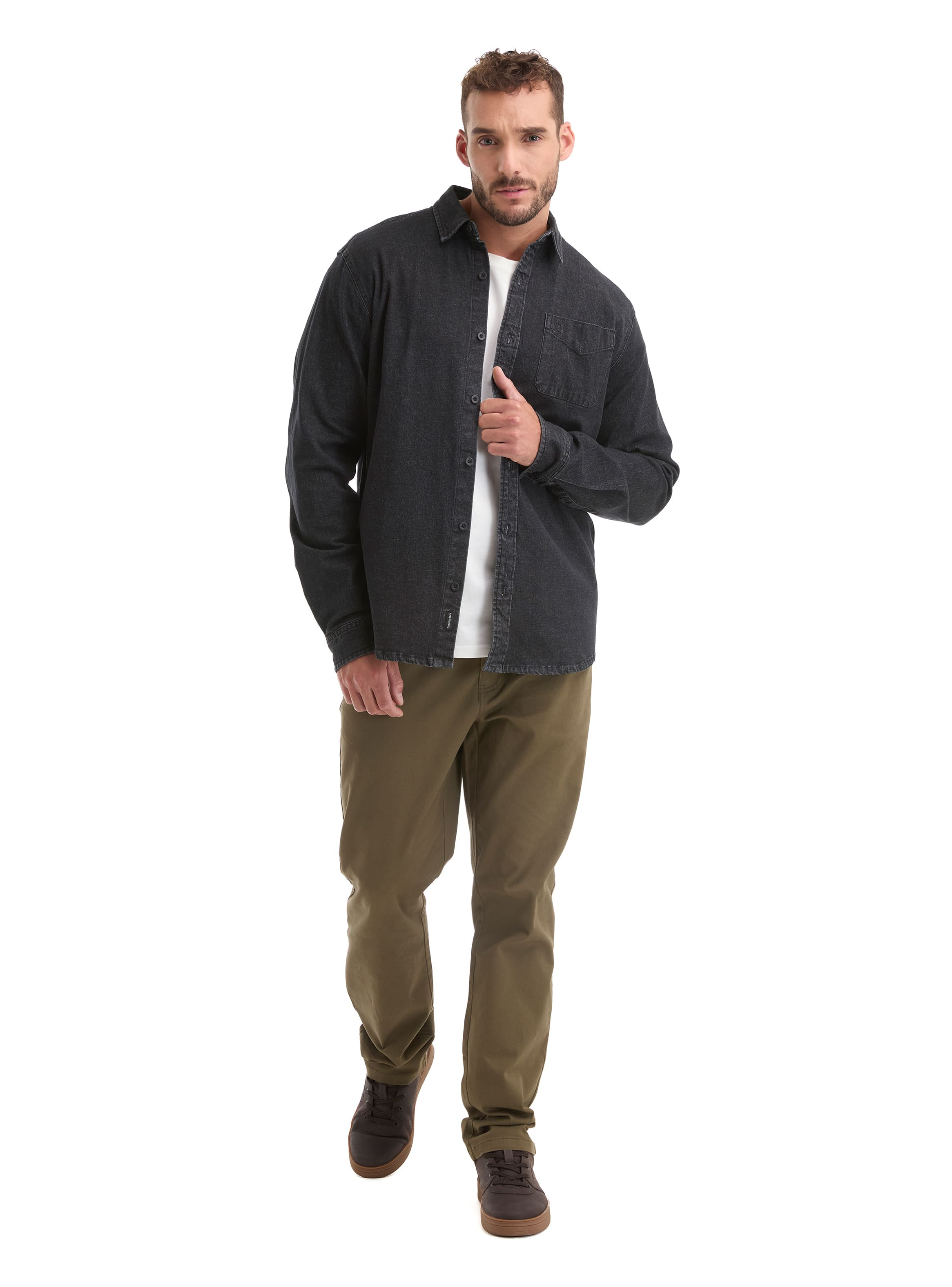 CAMISA HOMBRE DENIM MANGA LARGA CASUAL PANAMA JACK - L965 | NEGRO - 6