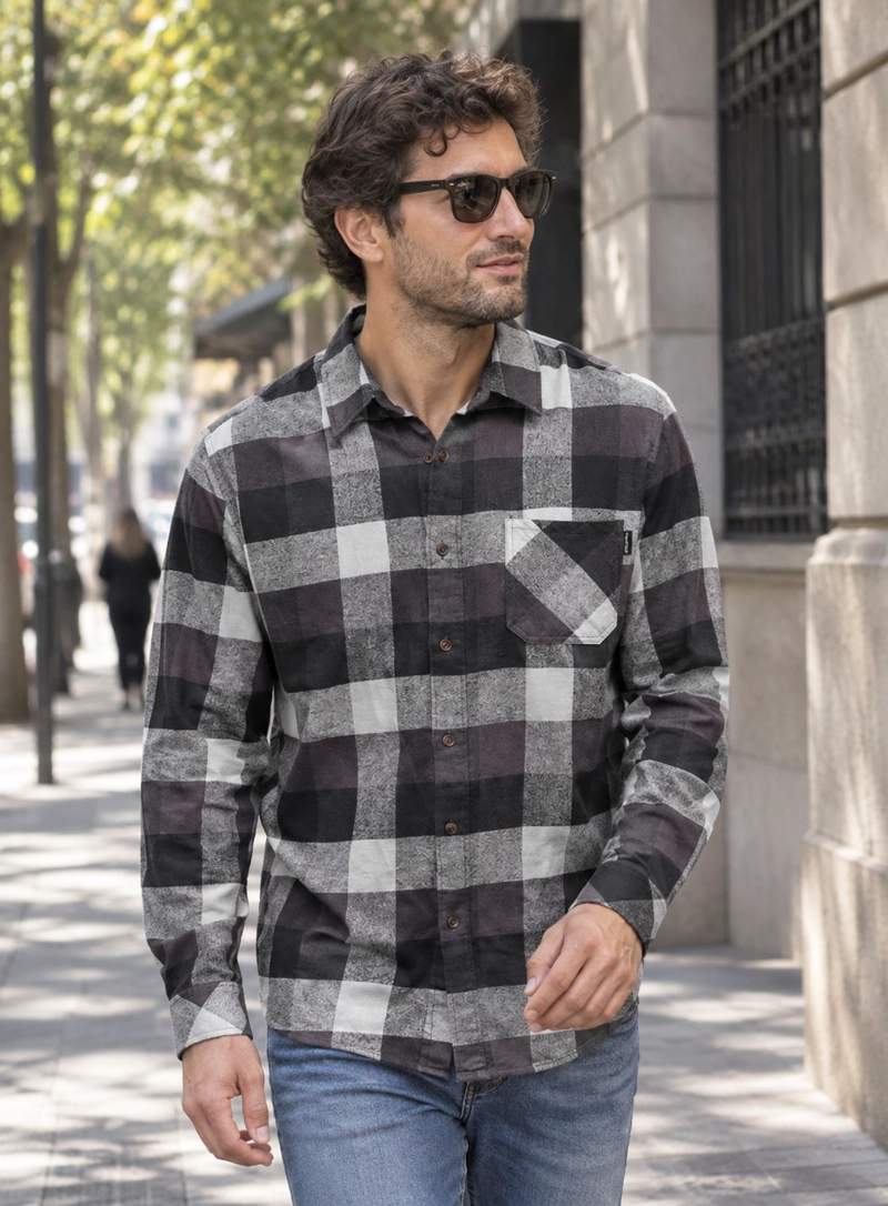 CAMISA HOMBRE TIPO LEÑADORA PANAMA JACK - H941 | GRIS - 1