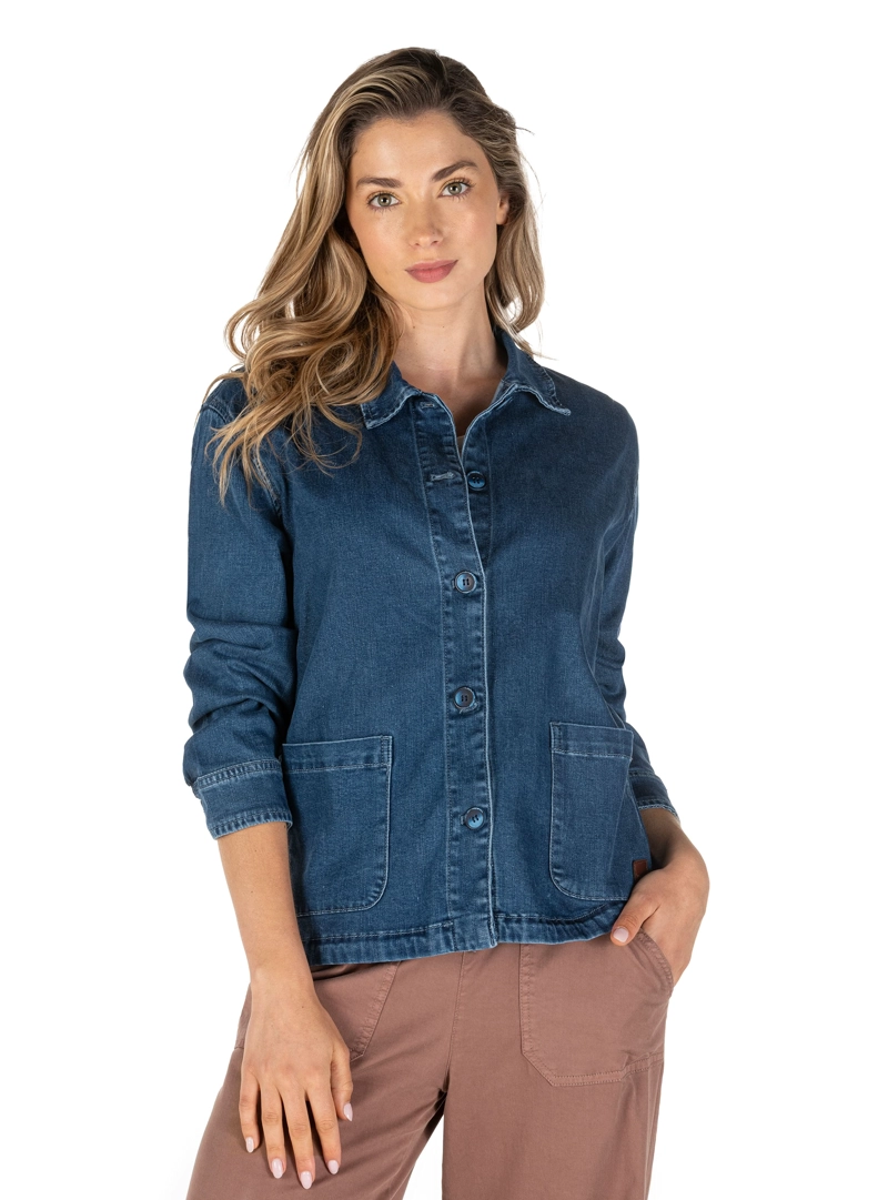 CHAQUETA MUJER MEZCILLA LIVIANA CASUAL PANAMA JACK - PJM004M | AZUL - 1