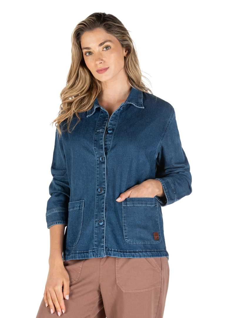 CHAQUETA MUJER MEZCILLA LIVIANA CASUAL PANAMA JACK - PJM004M | AZUL - 4