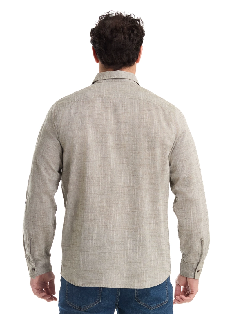 CAMISA HOMBRE TIPO LINO PANAMA JACK - K866 | GRIS - 3