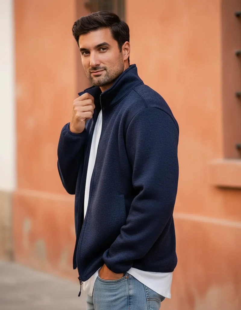 POLERON HOMBRE TEJIDO CON POLAR PANAMA JACK - H948 | AZUL - 1