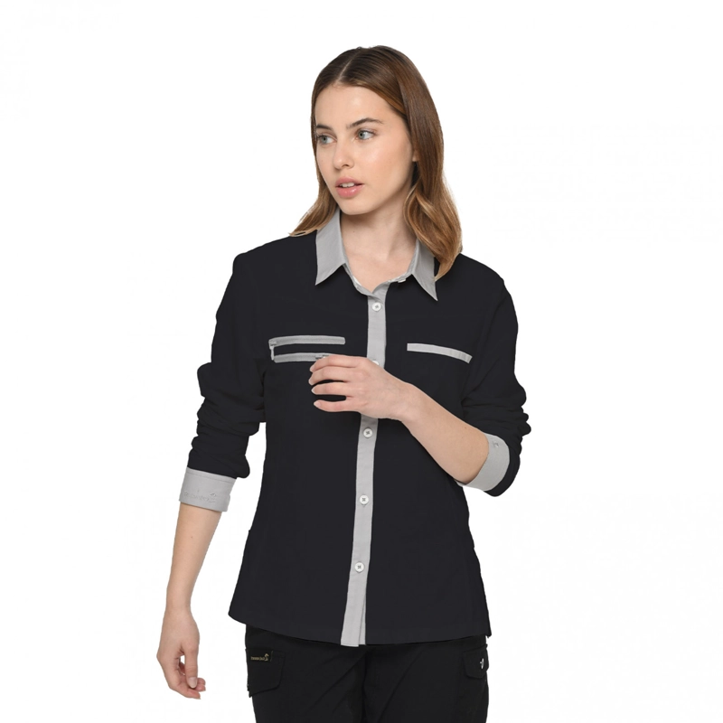 CAMISA TE CNICA MUJER WATER REPELENT PANAMA JACK - J967 | NEGRO - 3