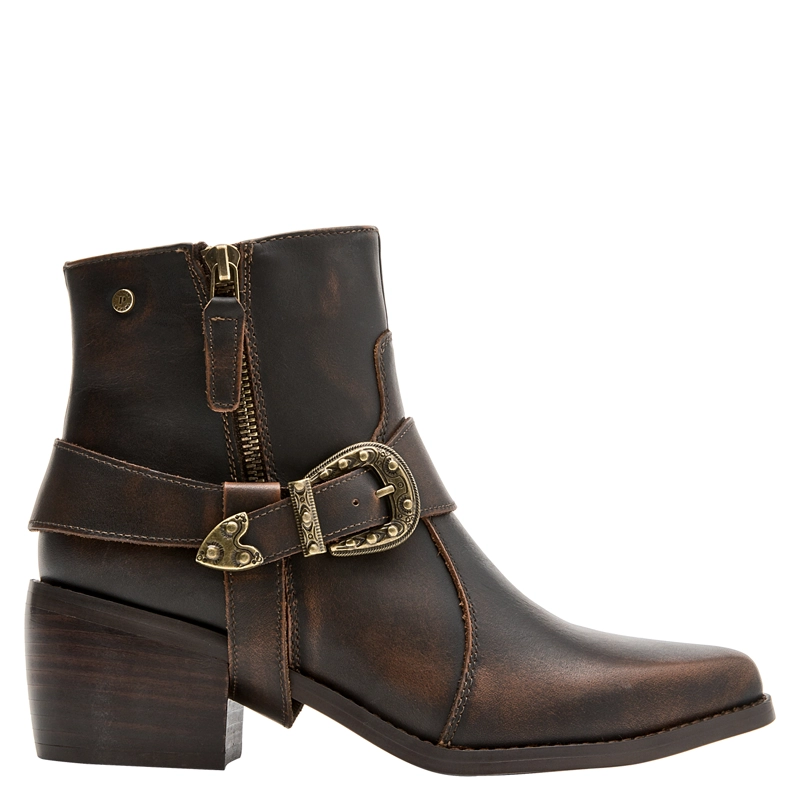 BOTIN CASUAL MUJER POLLINI - POM0135 | MARRON OSCURO - 1