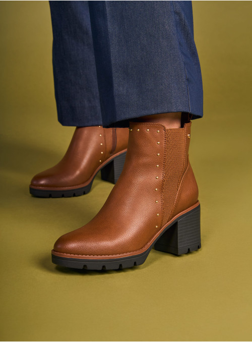 BOTIN TACO CUADRADO MUJER BRUNO ROSSI - BRM0362 | MARRON - 6