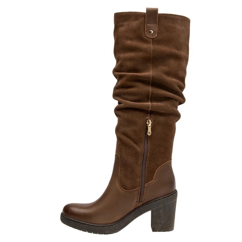 BOTA CUERO CASUAL MUJER 16 HRS - 16M0235 | NEGRO - 9