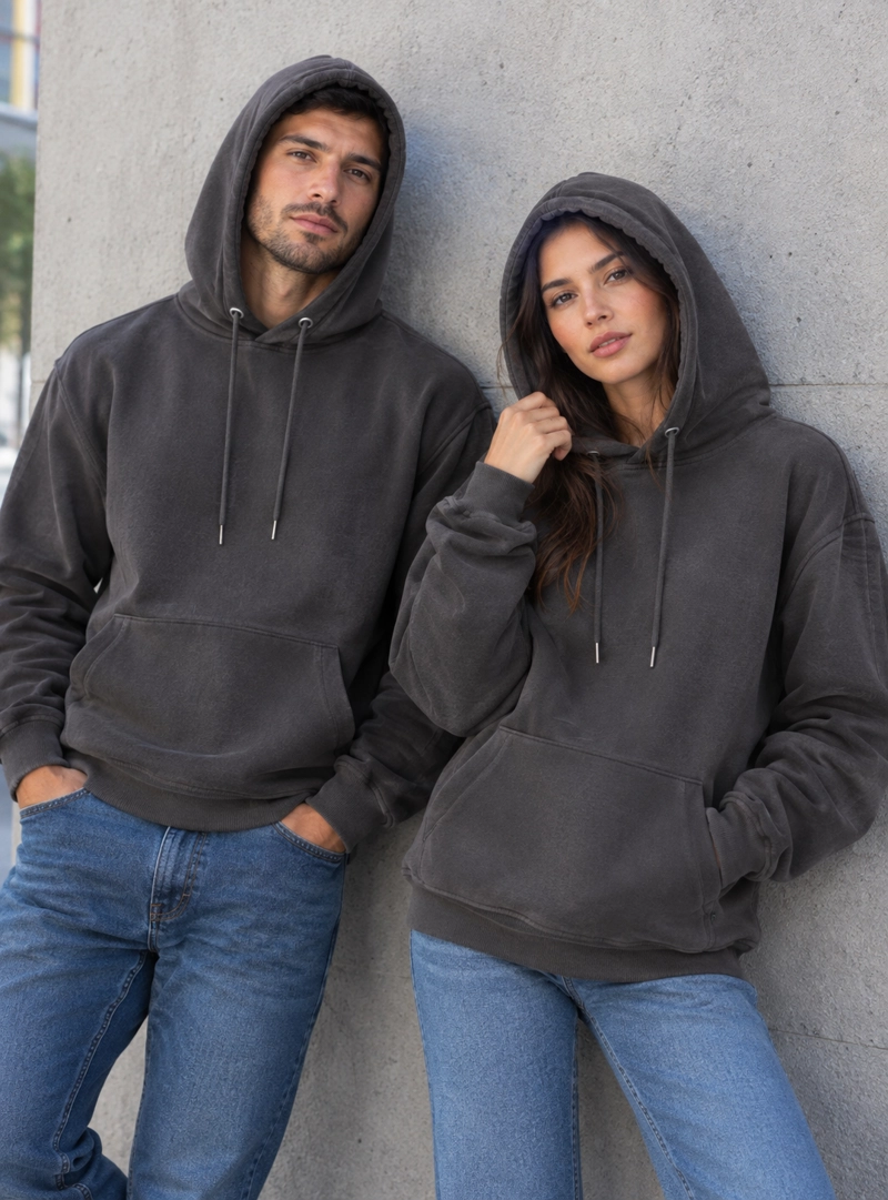 POLERON UNISEX HOODIE CANGURO PANAMA JACK - PJH025M | GRIS - 1