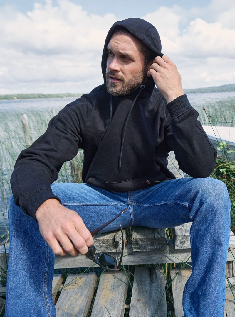 POLERON HOMBRE HOODIE CANGURO PANAMA JACK - PJH025M | NEGRO - 1