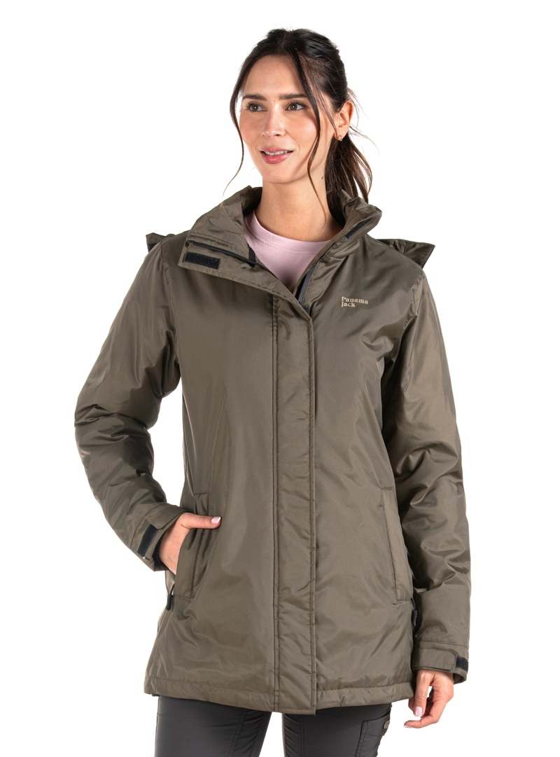 PARKA MUJER IMPERMEABLE LARGA OUTDOOR PANAMA JACK - PJM008M | VERDE - 2