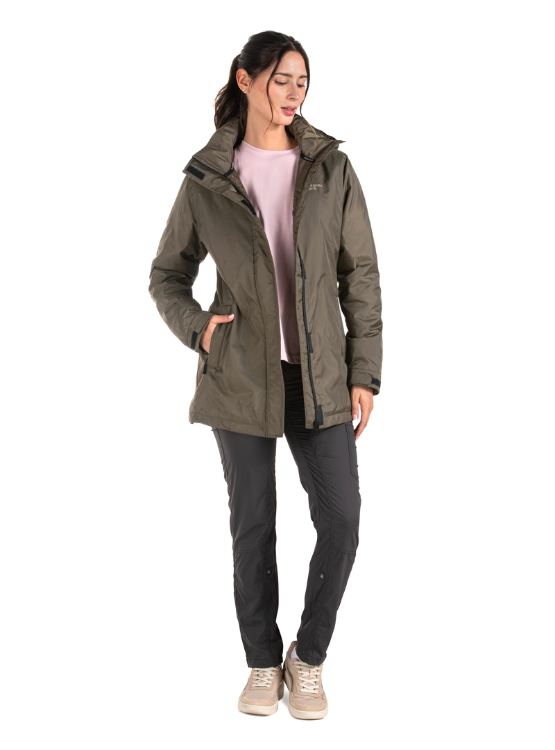 PARKA MUJER IMPERMEABLE LARGA OUTDOOR PANAMA JACK - PJM008M | VERDE - 9